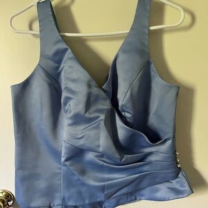 Mari lee size 20 blue silky cropped dressy sleeveless top (tank top)